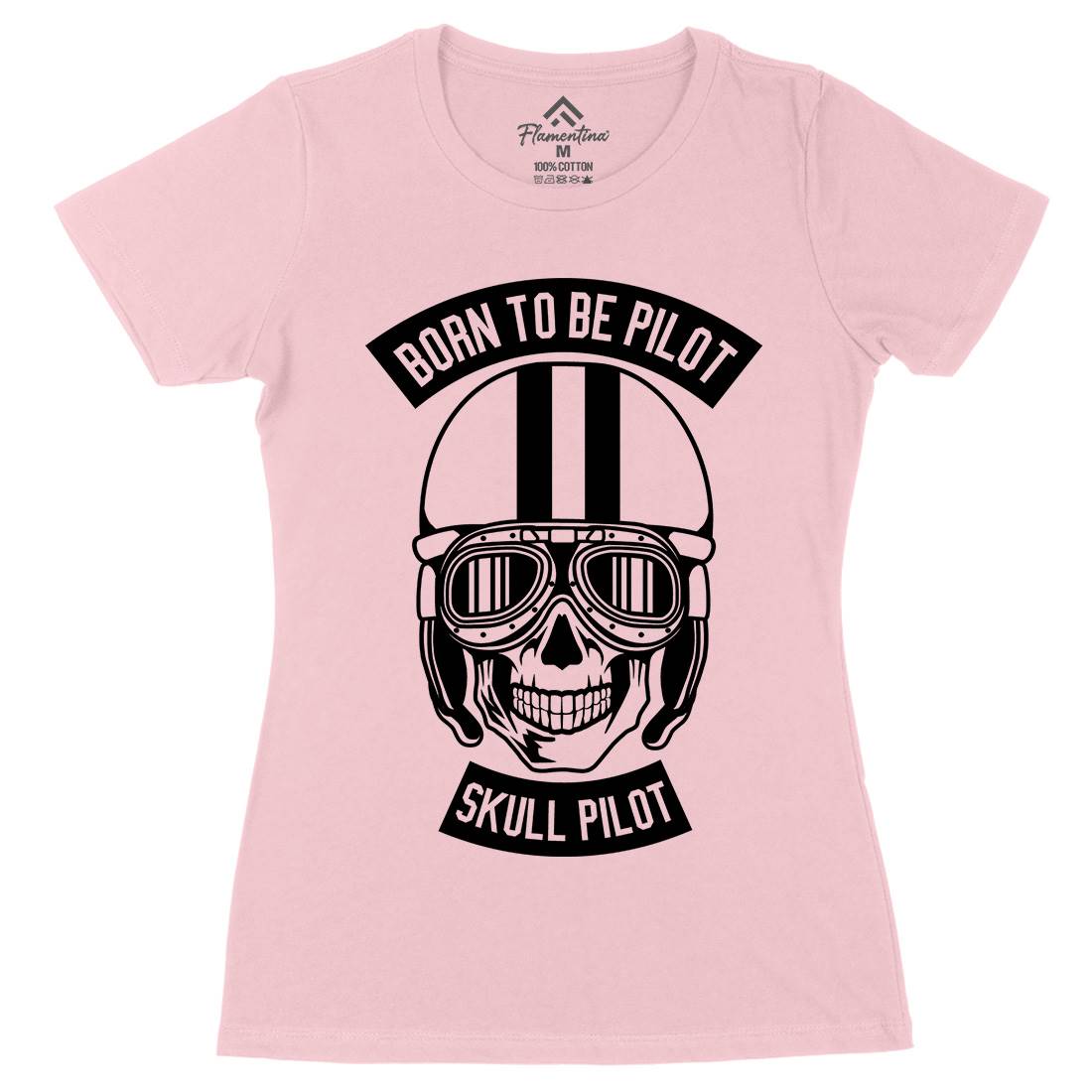 Born To Be Pilot Womens Organic Crew Neck T-Shirt Vehicles B502