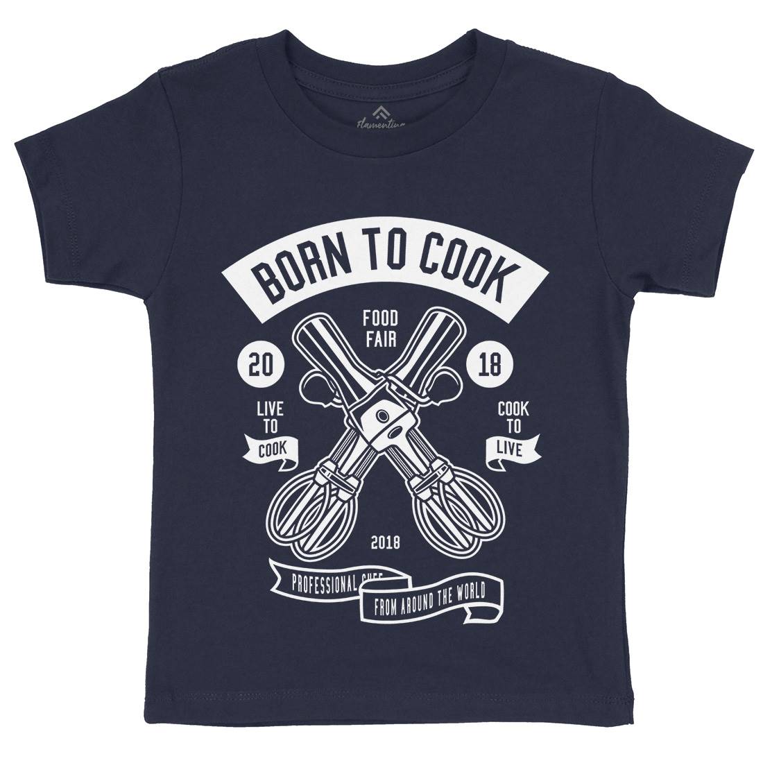 Born To Cook Kids Crew Neck T-Shirt Food B503