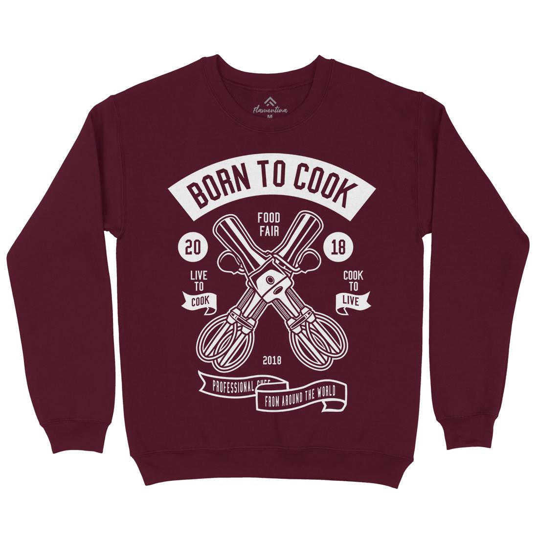 Born To Cook Kids Crew Neck Sweatshirt Food B503