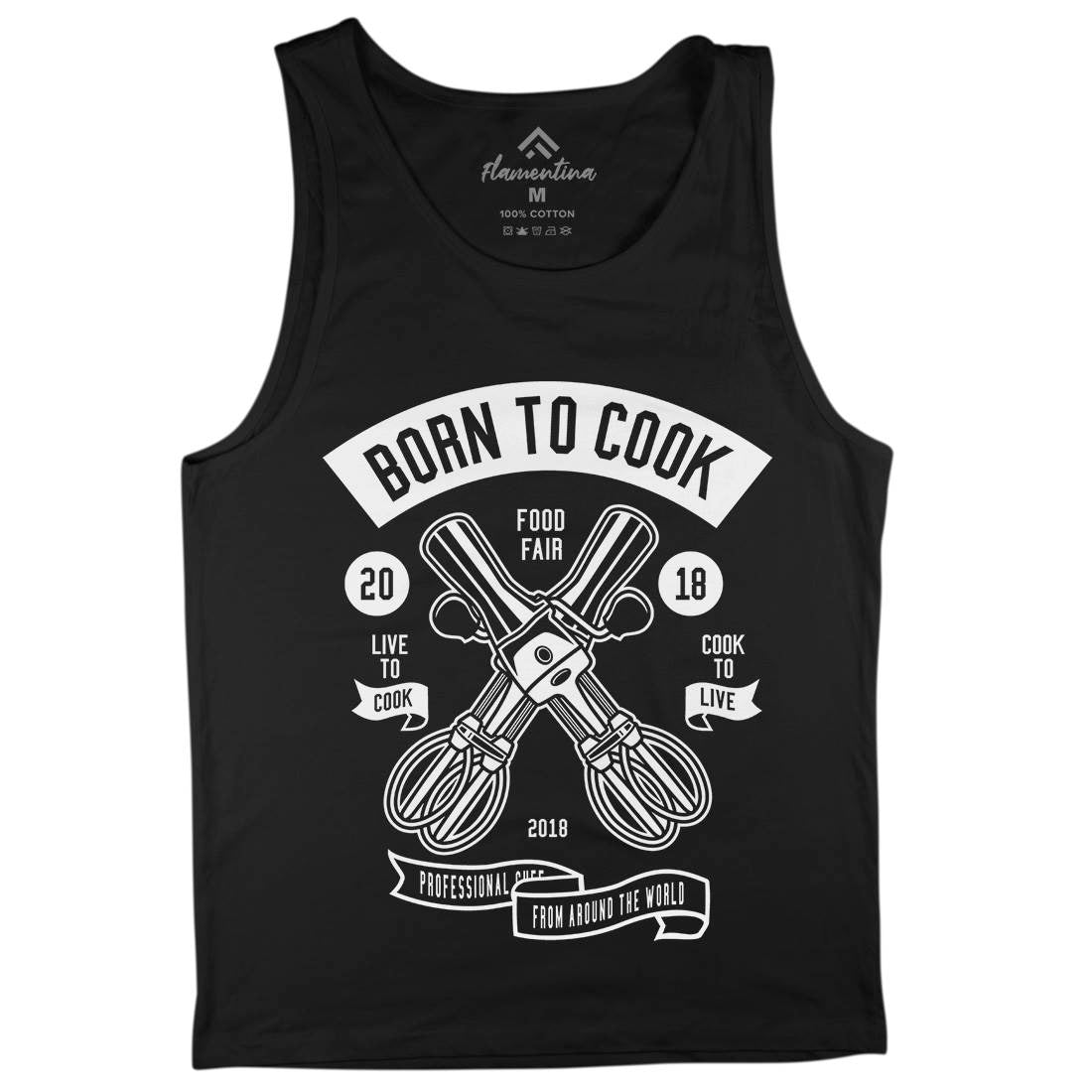 Born To Cook Mens Tank Top Vest Food B503