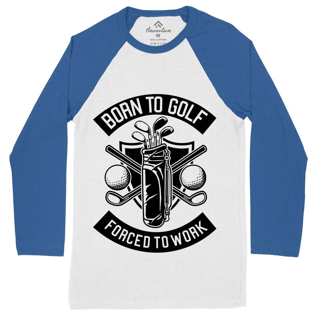 Born To Golf Mens Long Sleeve Baseball T-Shirt Sport B504