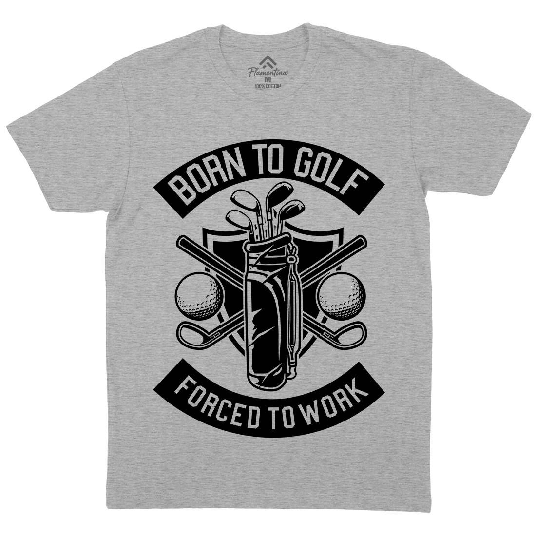 Born To Golf Mens Organic Crew Neck T-Shirt Sport B504