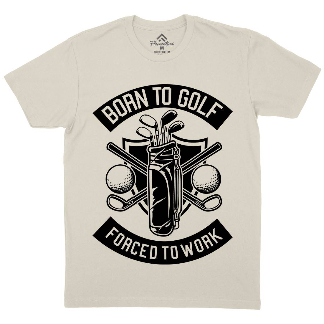 Born To Golf Mens Organic Crew Neck T-Shirt Sport B504