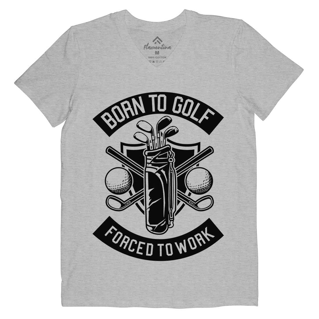 Born To Golf Mens V-Neck T-Shirt Sport B504