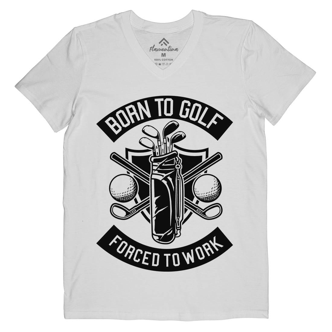 Born To Golf Mens V-Neck T-Shirt Sport B504