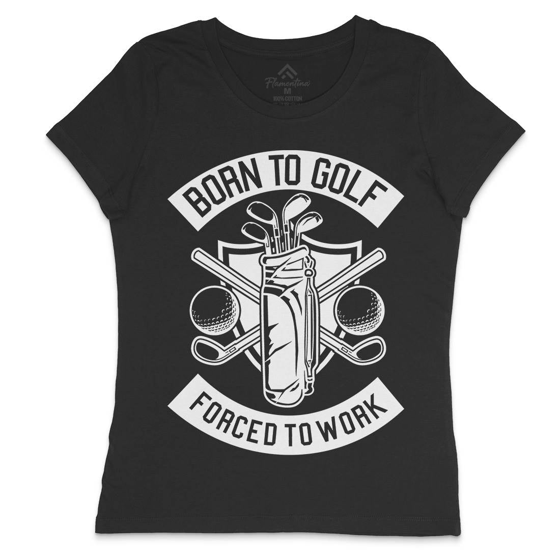 Born To Golf Womens Crew Neck T-Shirt Sport B504