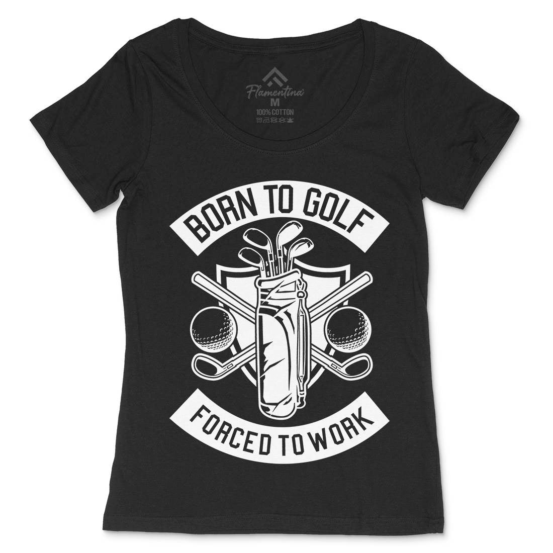 Born To Golf Womens Scoop Neck T-Shirt Sport B504