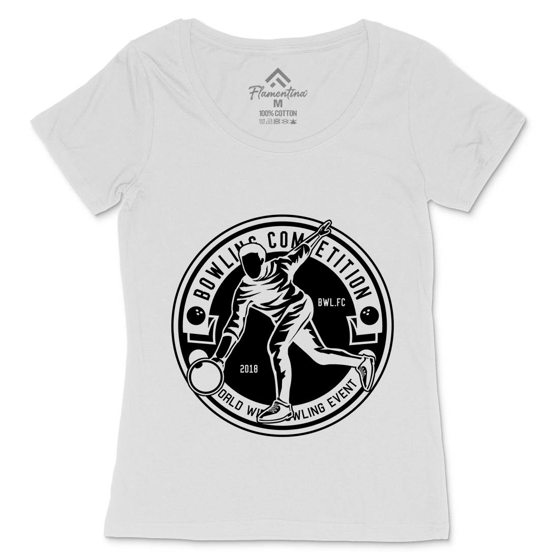 Bowling Competition Womens Scoop Neck T-Shirt Sport B505