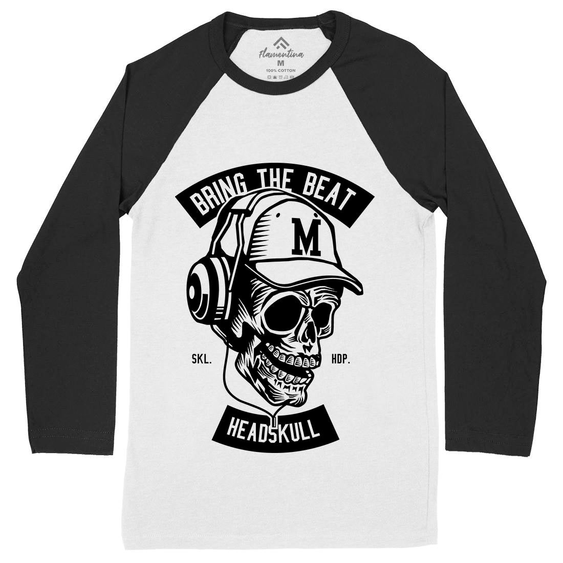 Bring The Beat Mens Long Sleeve Baseball T-Shirt Music B506