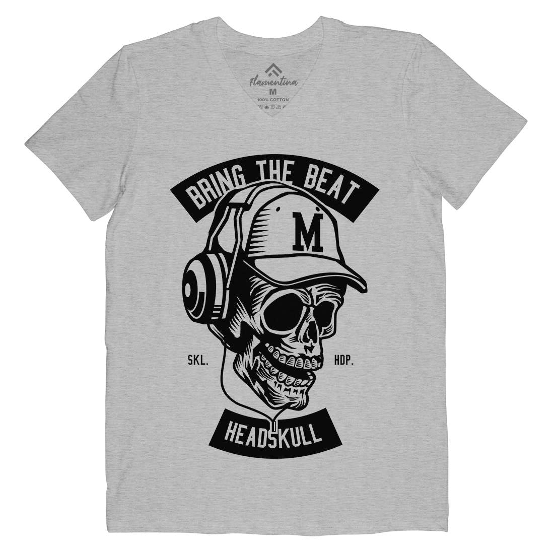 Bring The Beat Mens V-Neck T-Shirt Music B506