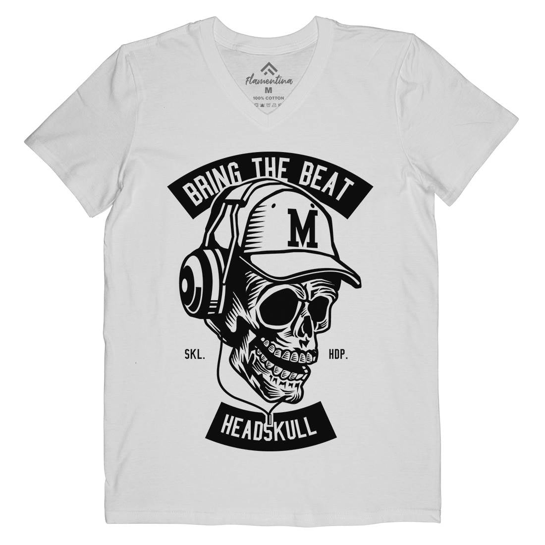 Bring The Beat Mens Organic V-Neck T-Shirt Music B506