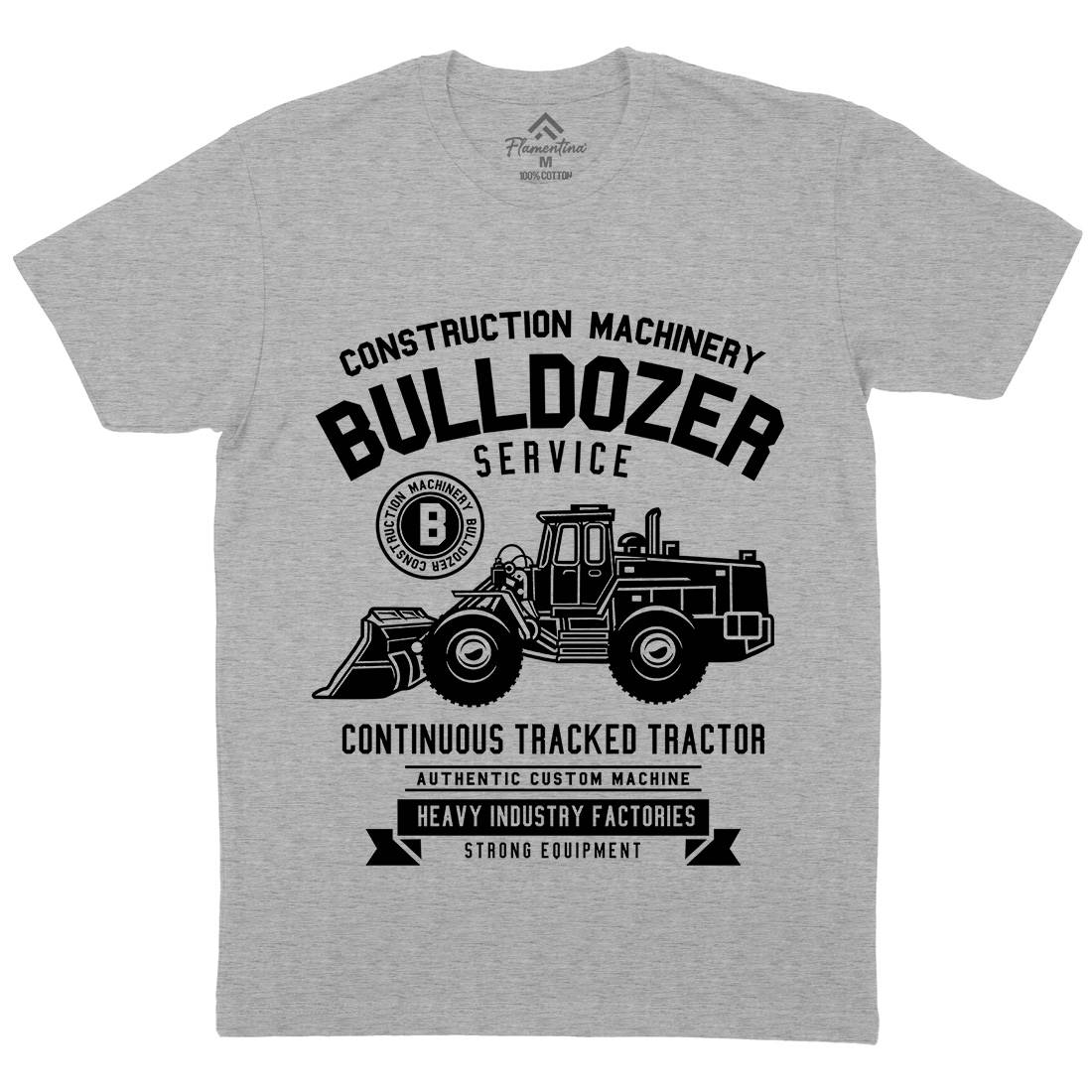 Bulldozer Mens Crew Neck T-Shirt Vehicles B507