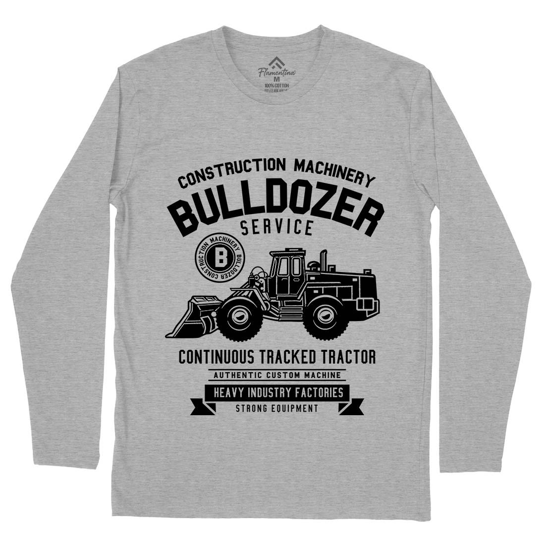 Bulldozer Mens Long Sleeve T-Shirt Vehicles B507