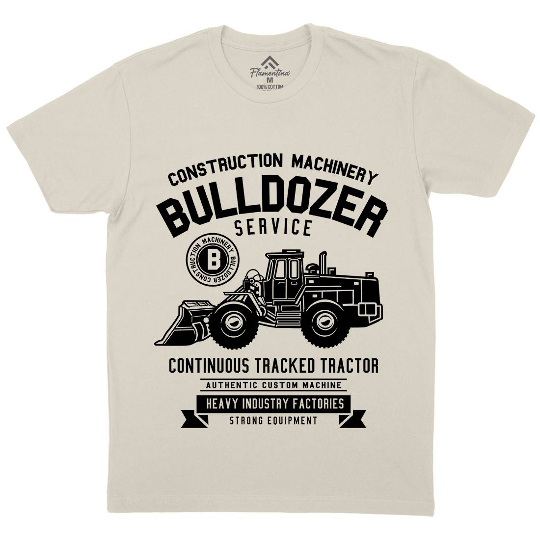 Bulldozer Mens Organic Crew Neck T-Shirt Vehicles B507