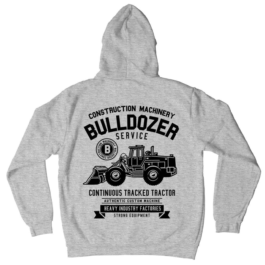 Bulldozer Mens Hoodie With Pocket Vehicles B507