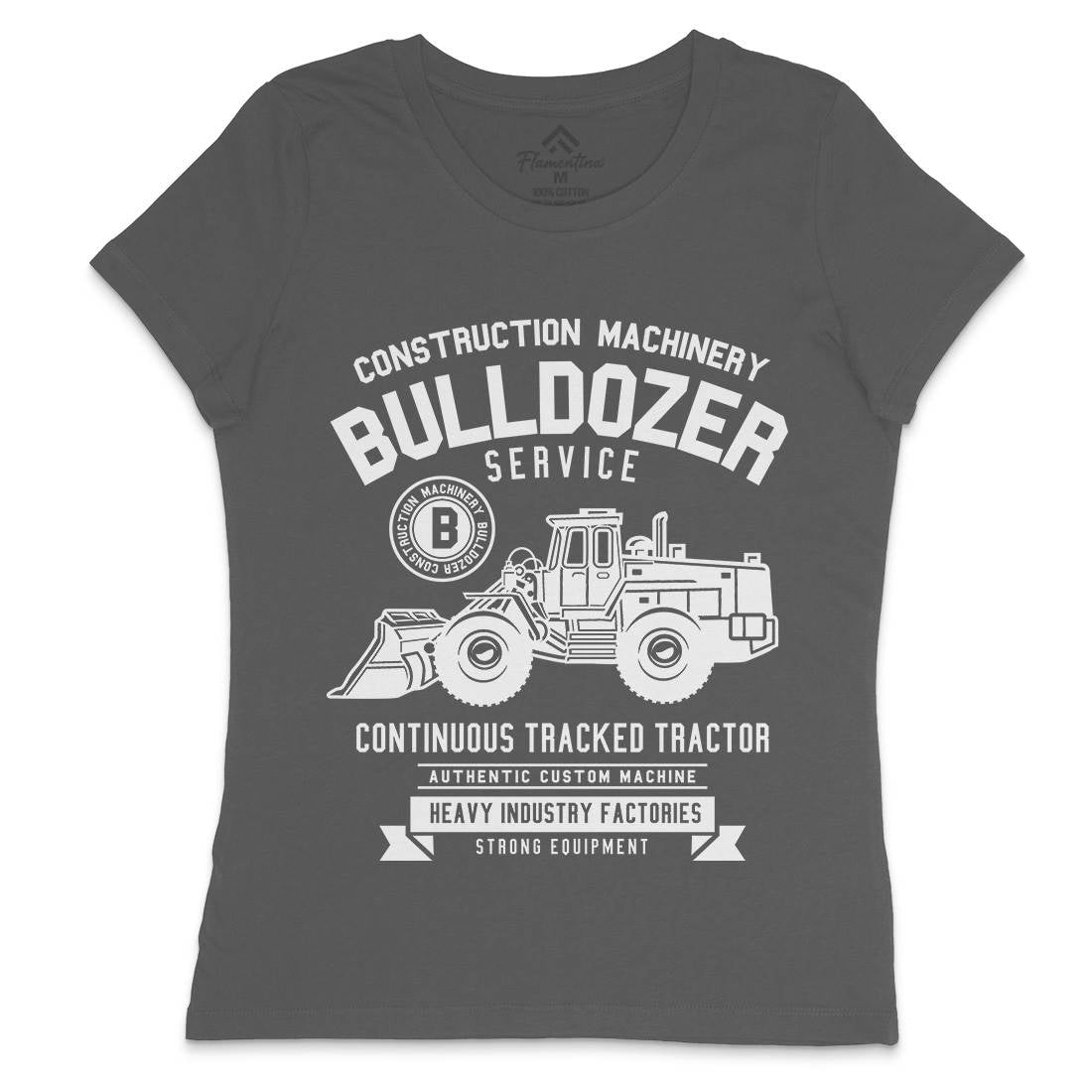 Bulldozer Womens Crew Neck T-Shirt Vehicles B507
