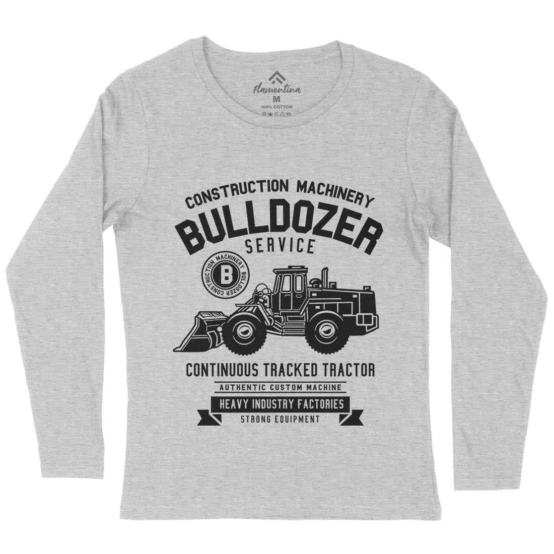 Bulldozer Womens Long Sleeve T-Shirt Vehicles B507
