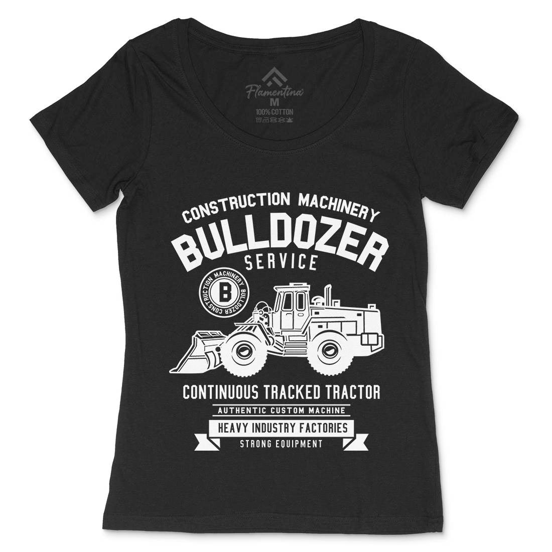 Bulldozer Womens Scoop Neck T-Shirt Vehicles B507