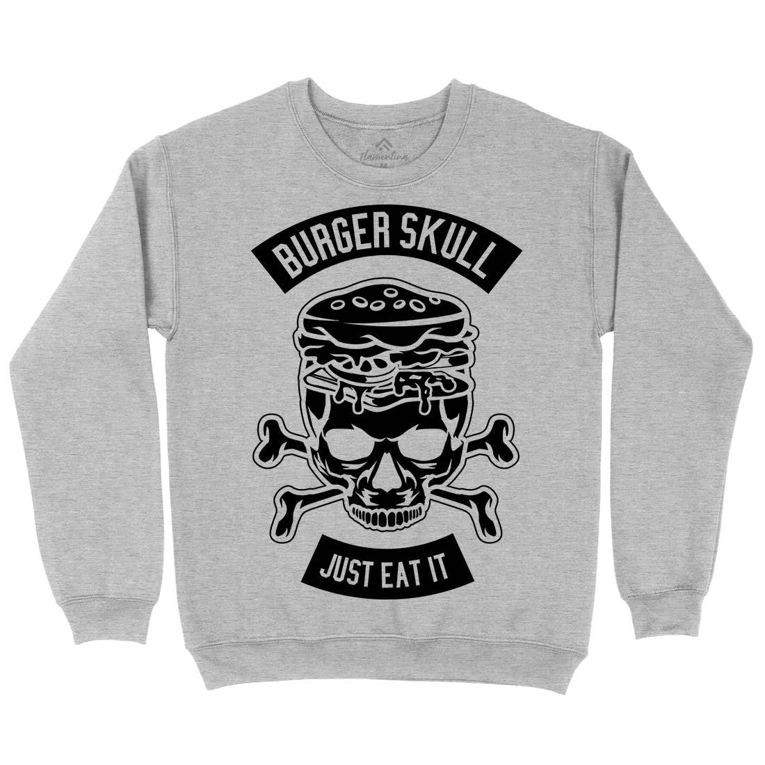 Burger Skull Kids Crew Neck Sweatshirt Food B508