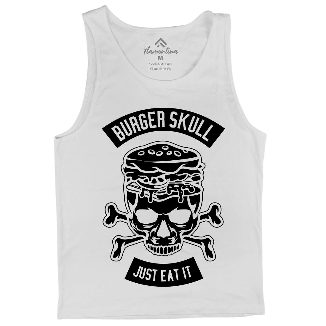 Burger Skull Mens Tank Top Vest Food B508