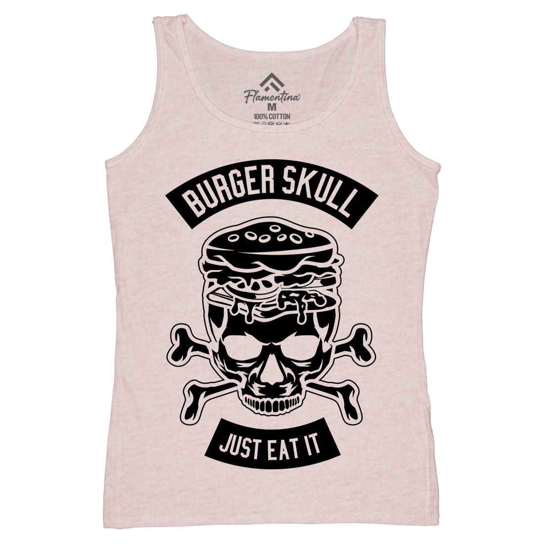 Burger Skull Womens Organic Tank Top Vest Food B508