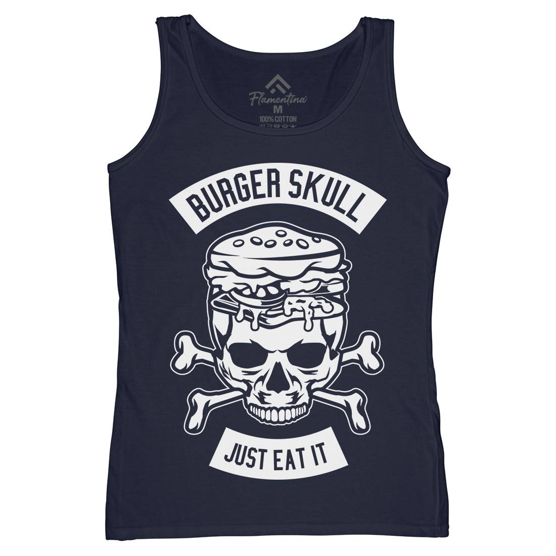 Burger Skull Womens Organic Tank Top Vest Food B508