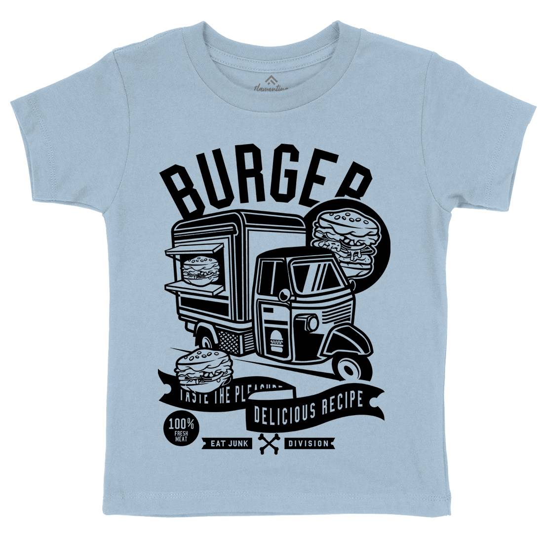 Burger Van Kids Organic Crew Neck T-Shirt Food B509