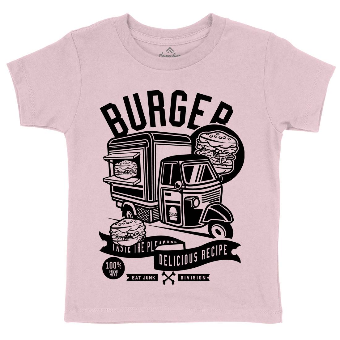 Burger Van Kids Crew Neck T-Shirt Food B509
