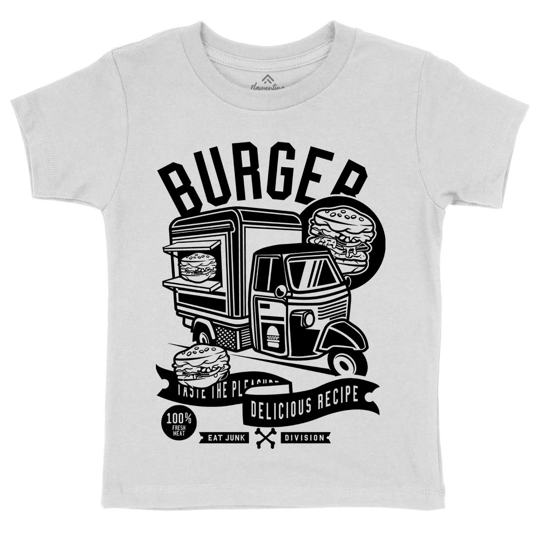 Burger Van Kids Crew Neck T-Shirt Food B509