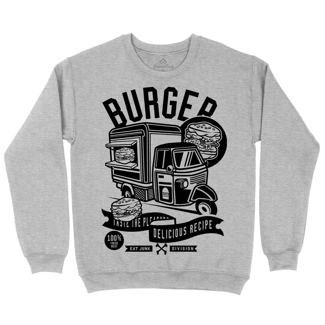 Burger Van Mens Crew Neck Sweatshirt Food B509