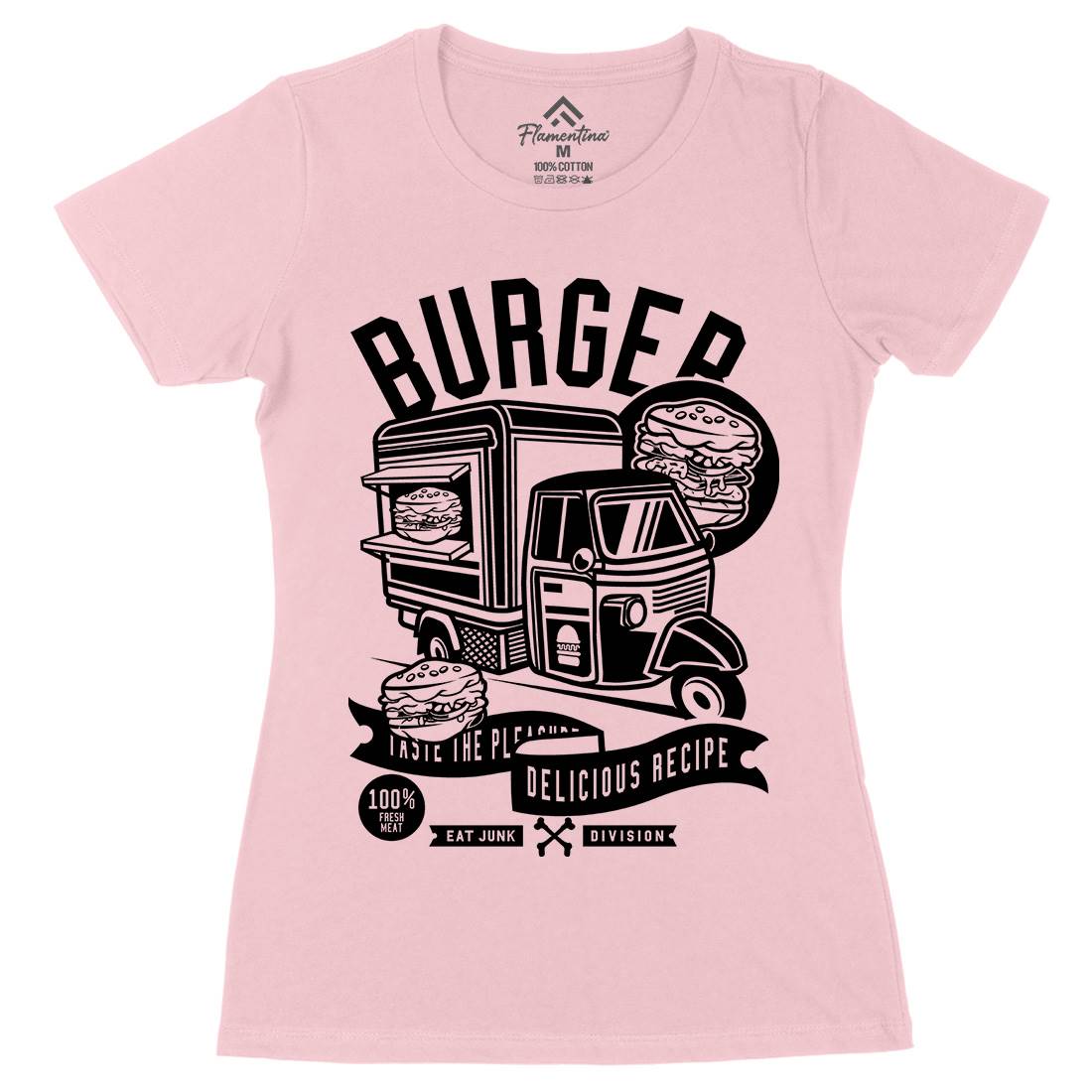 Burger Van Womens Organic Crew Neck T-Shirt Food B509