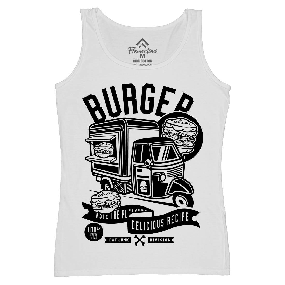 Burger Van Womens Organic Tank Top Vest Food B509