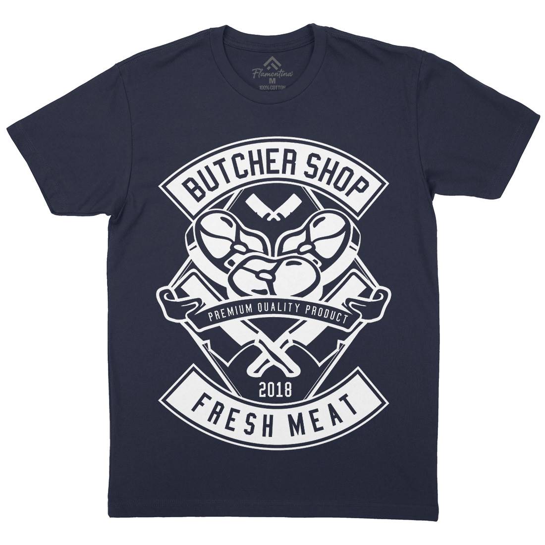 Butcher Mens Organic Crew Neck T-Shirt Food B510