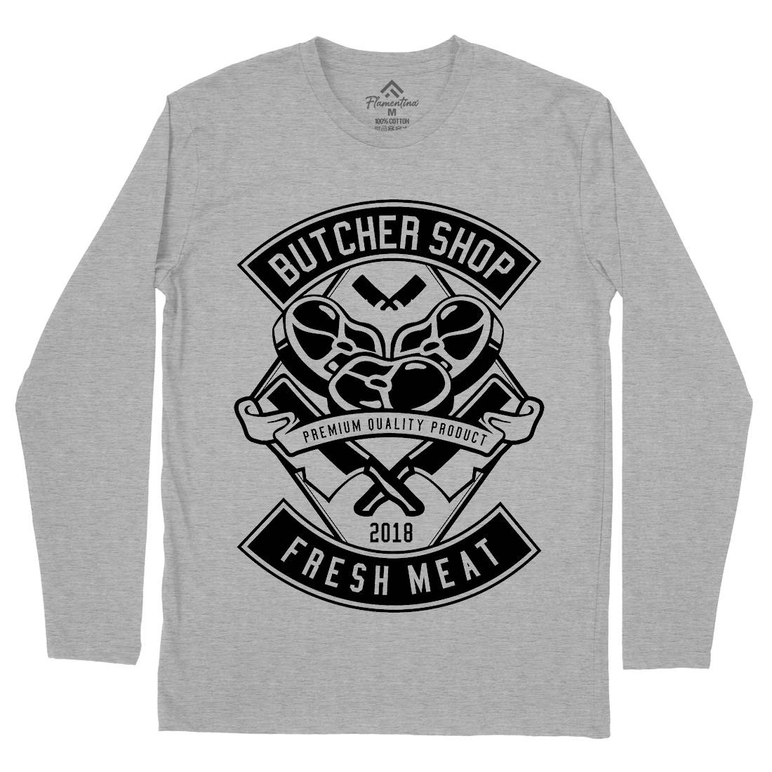 Butcher Mens Long Sleeve T-Shirt Food B510