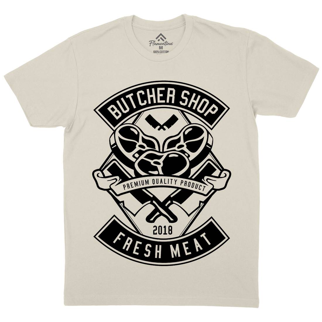 Butcher Mens Organic Crew Neck T-Shirt Food B510