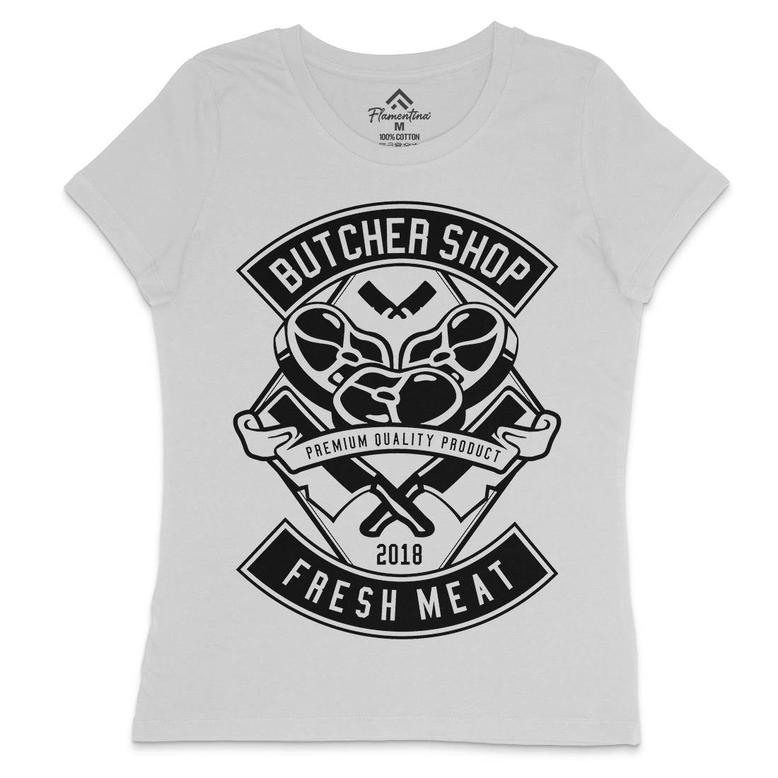 Butcher Womens Crew Neck T-Shirt Food B510