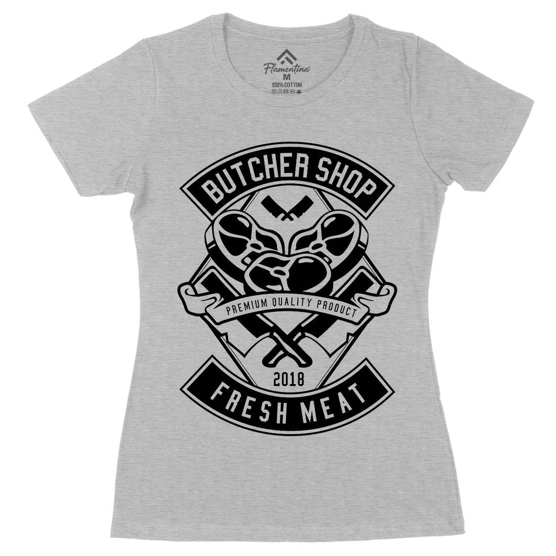 Butcher Womens Organic Crew Neck T-Shirt Food B510