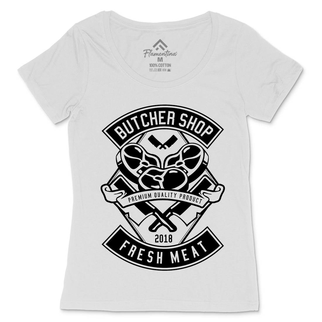 Butcher Womens Scoop Neck T-Shirt Food B510