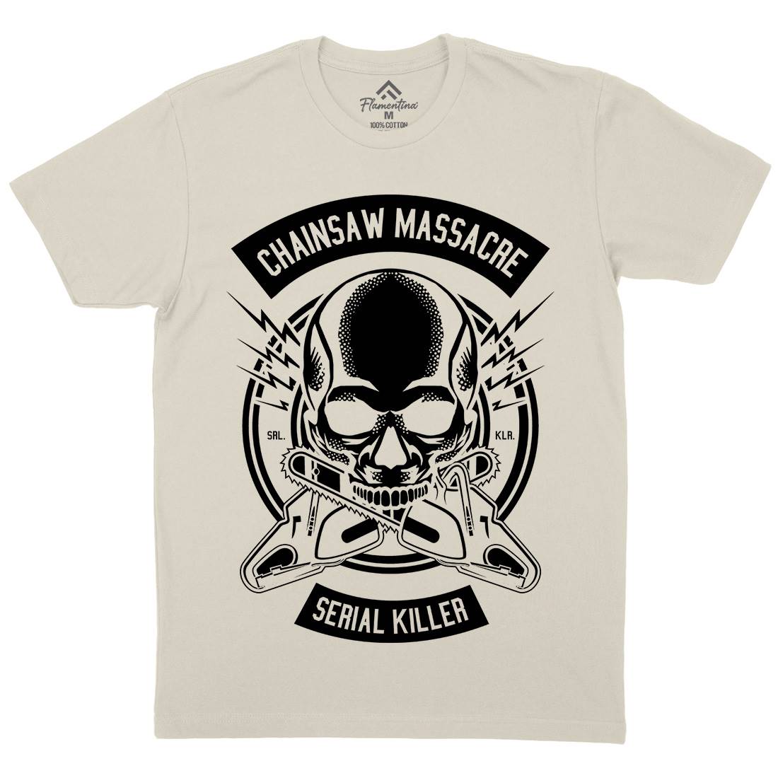 Chainsaw Massacre Mens Organic Crew Neck T-Shirt Horror B511