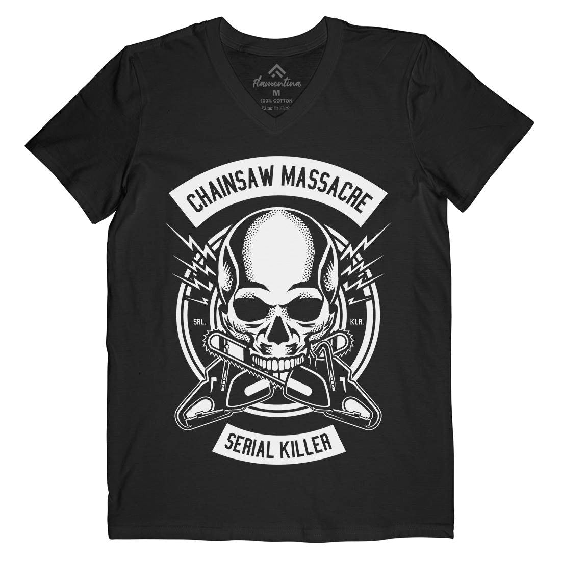 Chainsaw Massacre Mens V-Neck T-Shirt Horror B511