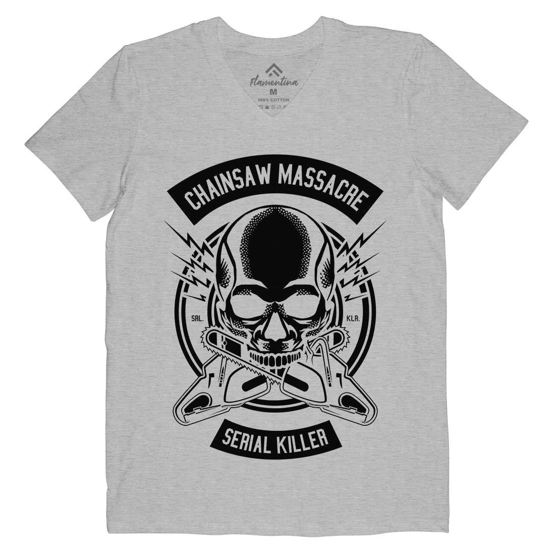 Chainsaw Massacre Mens V-Neck T-Shirt Horror B511