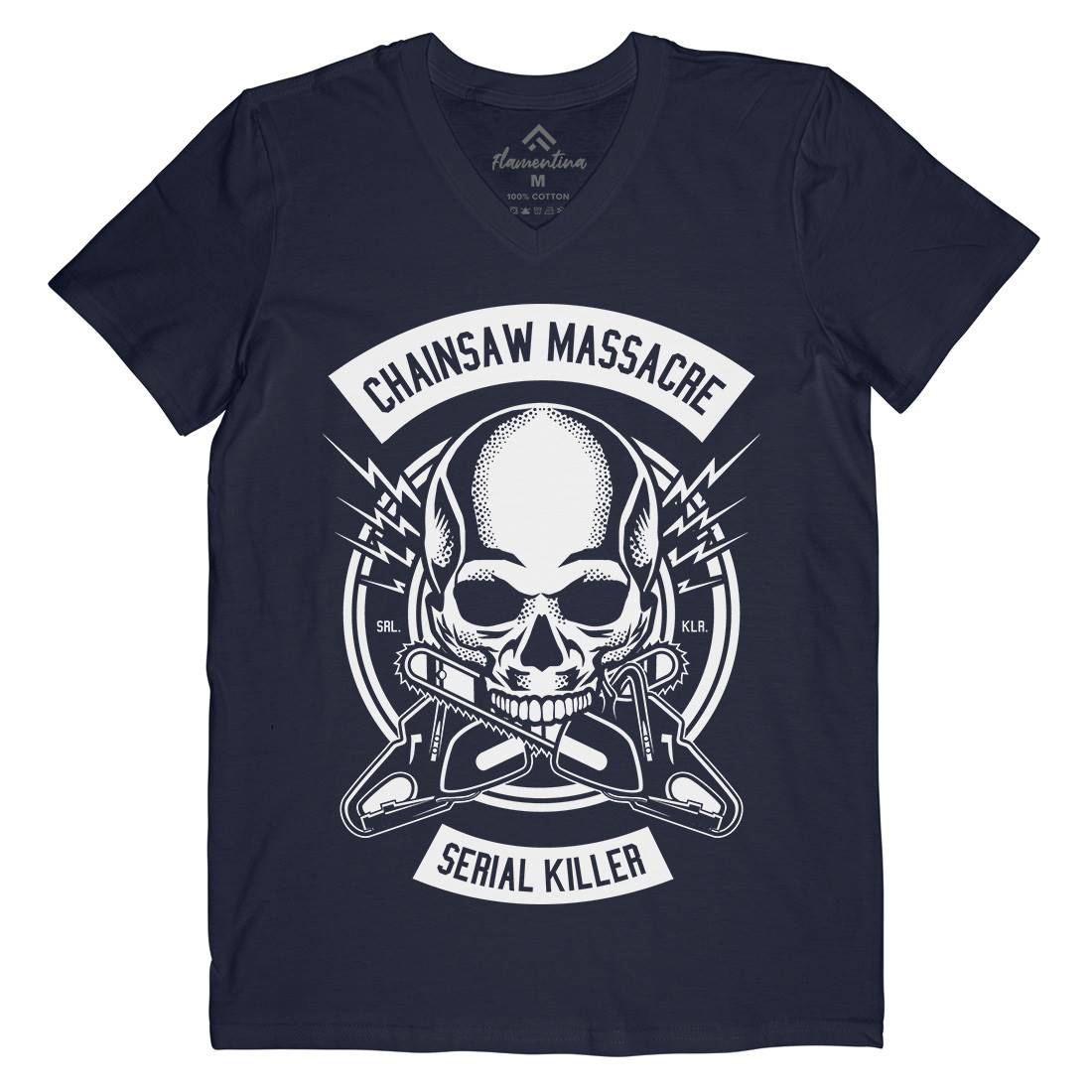Chainsaw Massacre Mens Organic V-Neck T-Shirt Horror B511