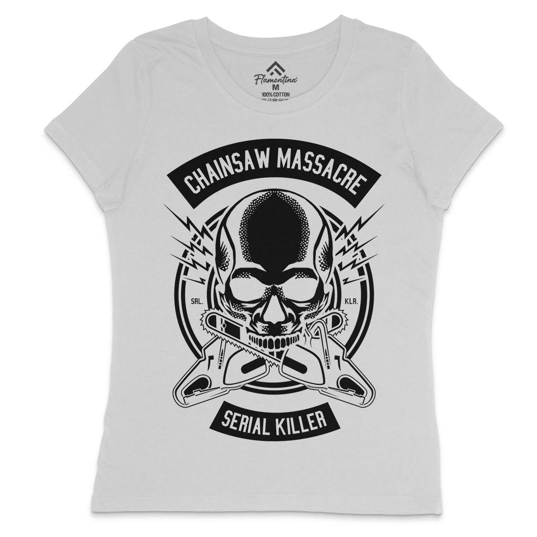 Chainsaw Massacre Womens Crew Neck T-Shirt Horror B511