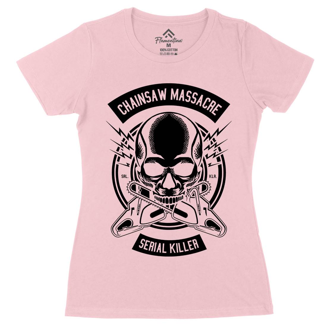 Chainsaw Massacre Womens Organic Crew Neck T-Shirt Horror B511