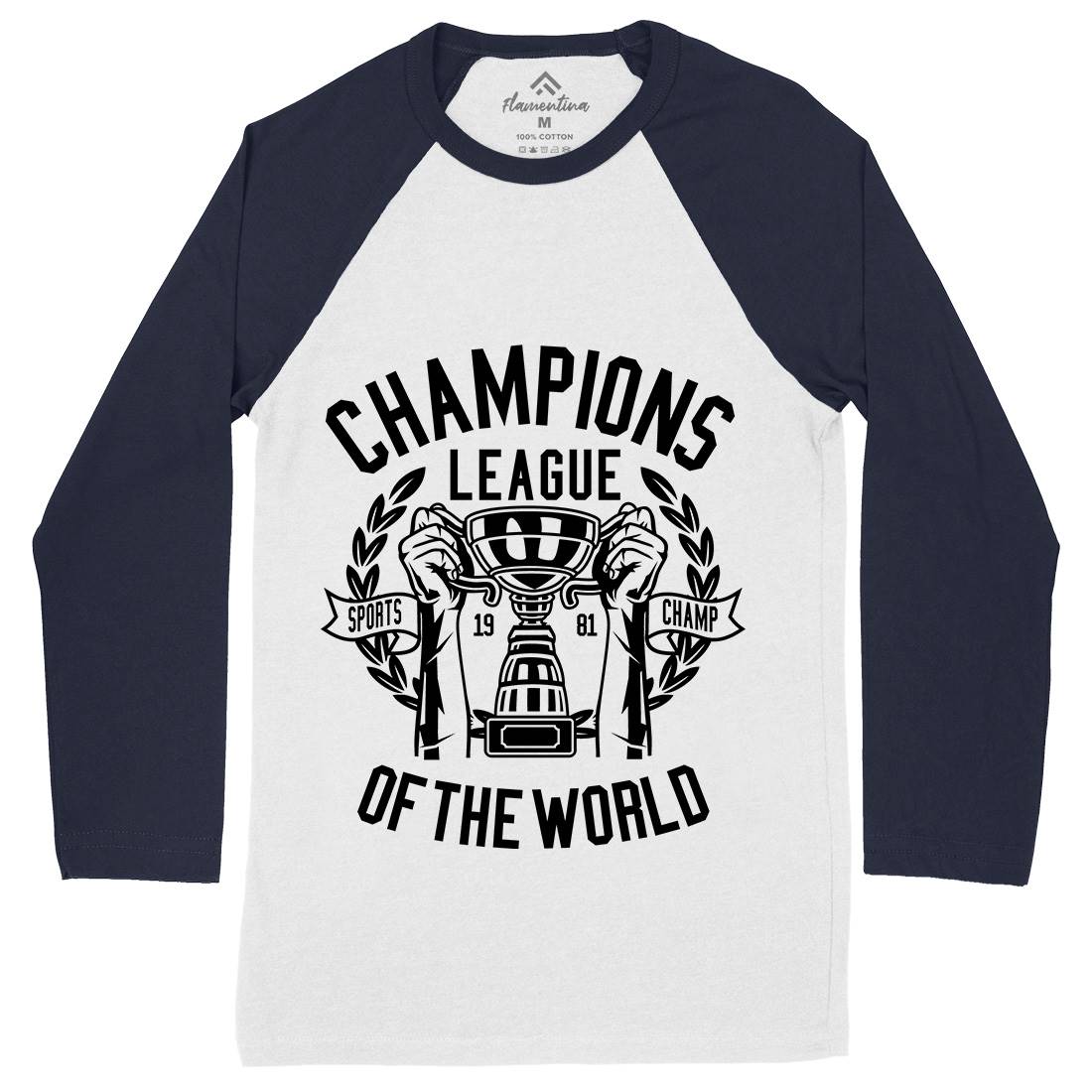 Champions League Mens Long Sleeve Baseball T-Shirt Sport B512