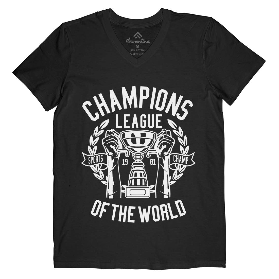 Champions League Mens Organic V-Neck T-Shirt Sport B512