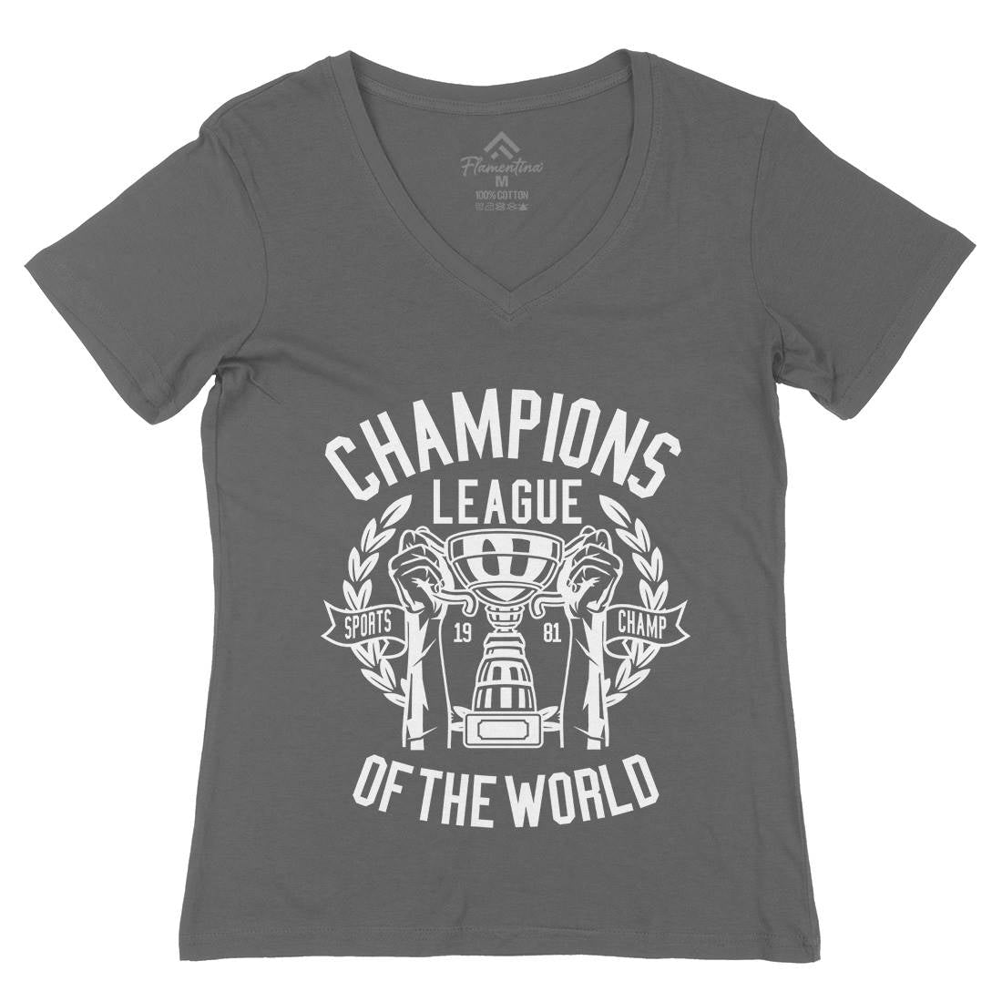 Champions League Womens Organic V-Neck T-Shirt Sport B512