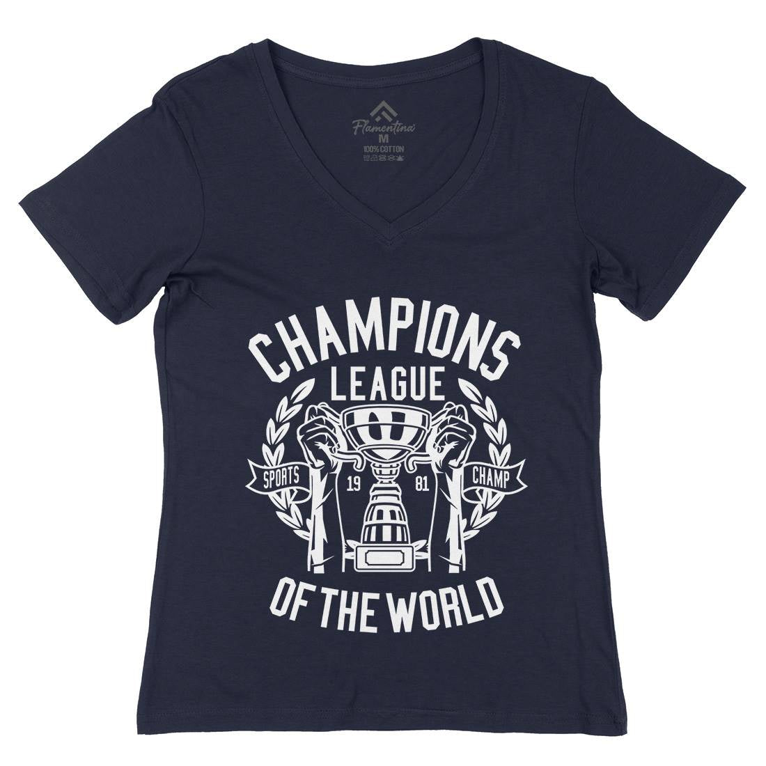 Champions League Womens Organic V-Neck T-Shirt Sport B512