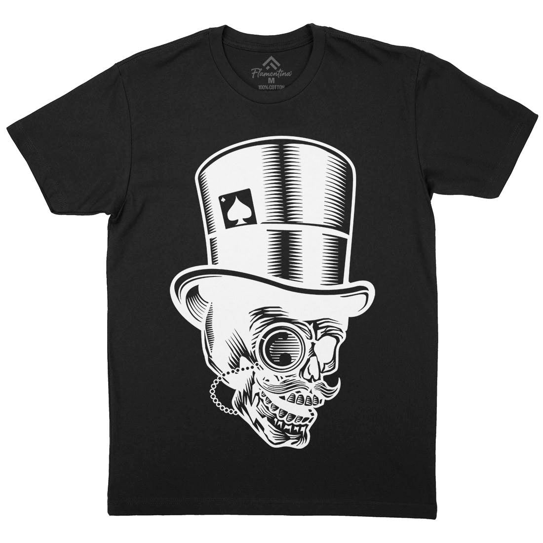 Classic Gentleman Skull Mens Crew Neck T-Shirt Horror B513