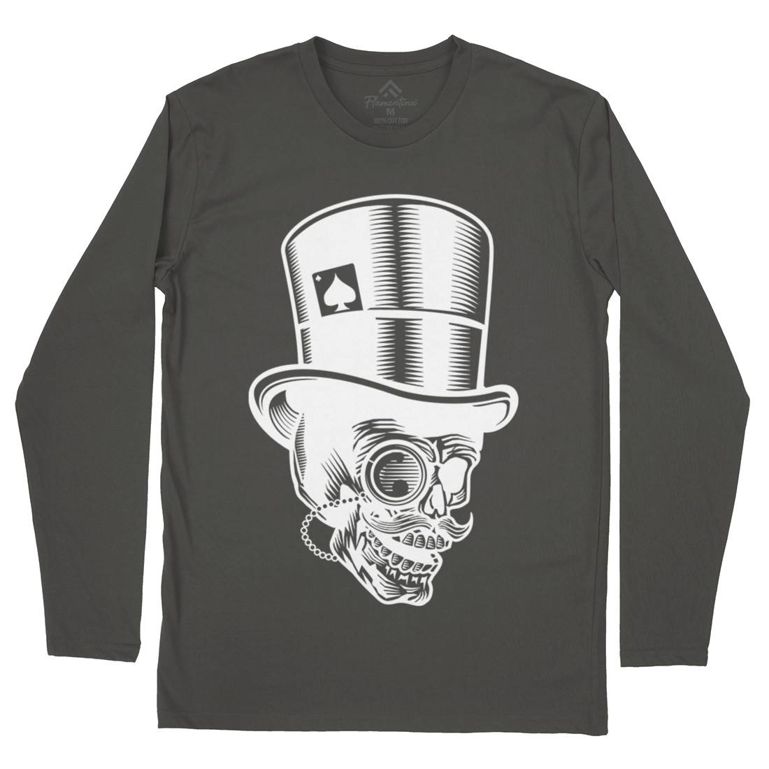 Classic Gentleman Skull Mens Long Sleeve T-Shirt Horror B513
